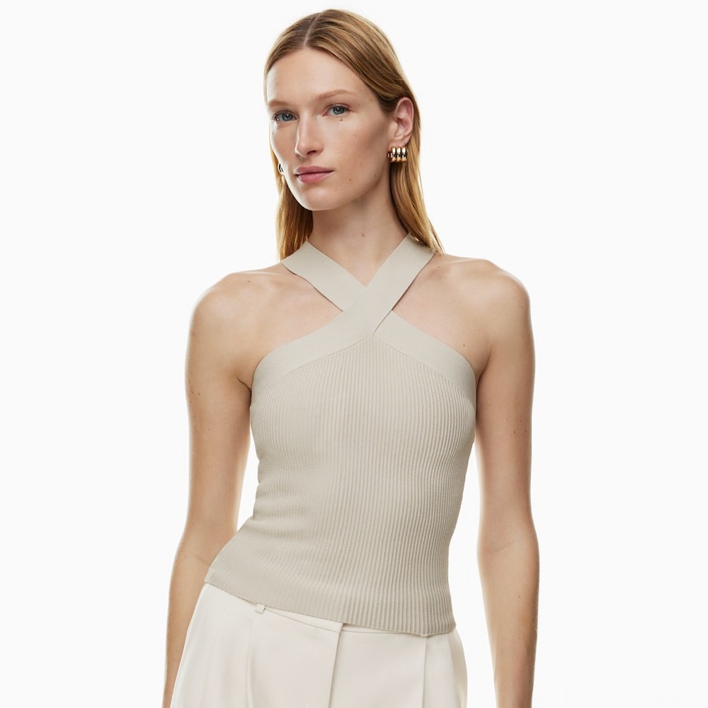 Aritzia Babaton Sculpt Knit Criss Cross Tank